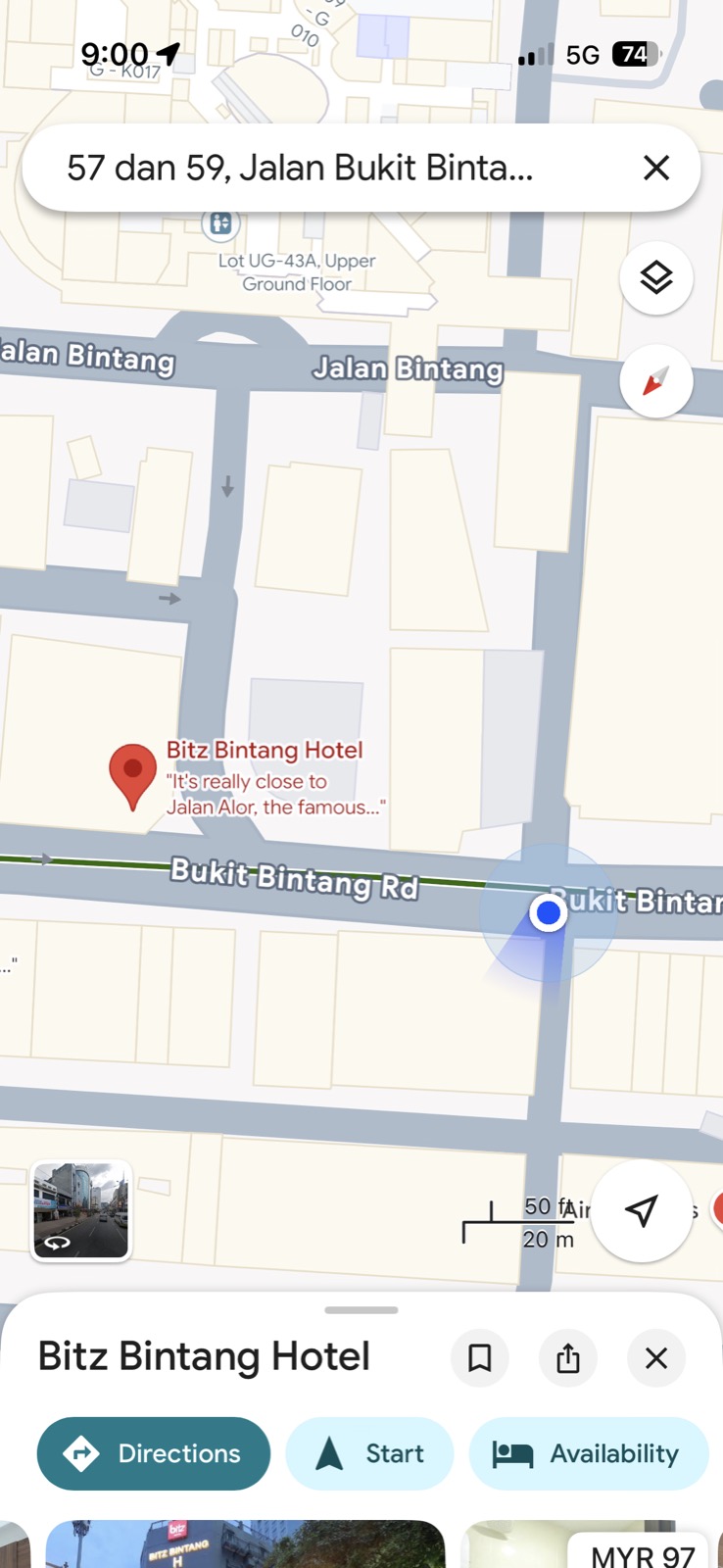 Bitz Bintang Hotel on Google Maps
