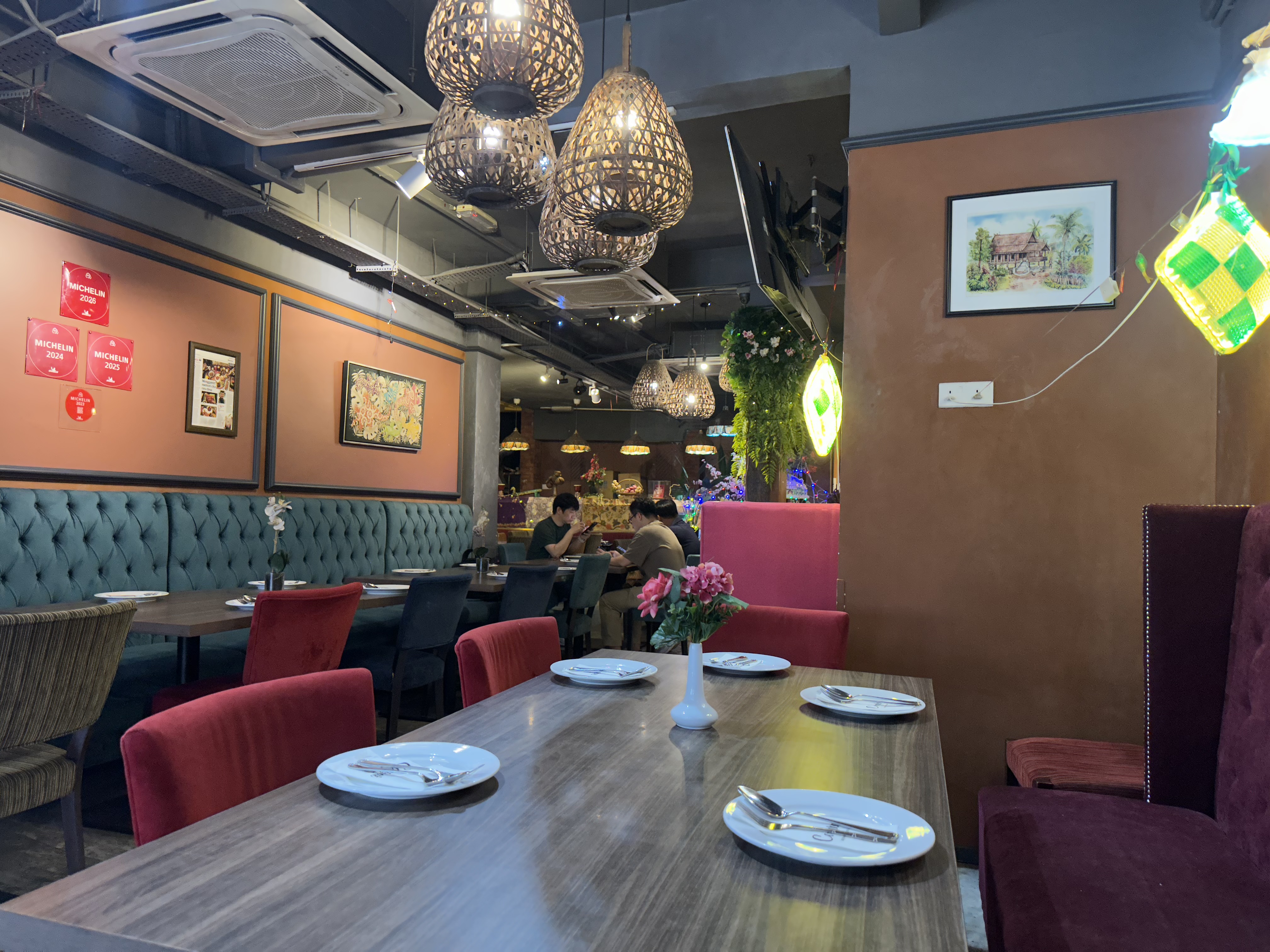 Restaurant with ketupat Ramadan decorations