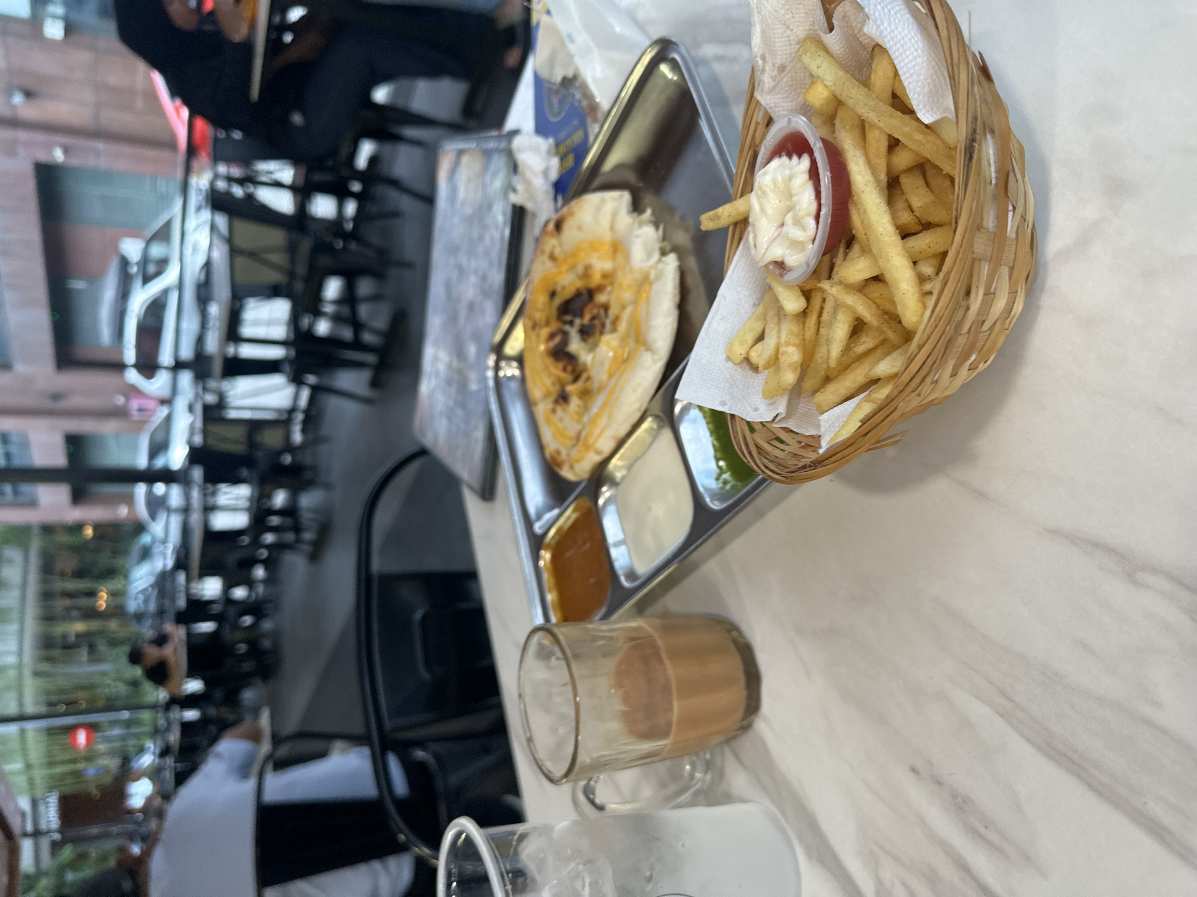 Cheese naan and fries at Nasi Kandar Umar