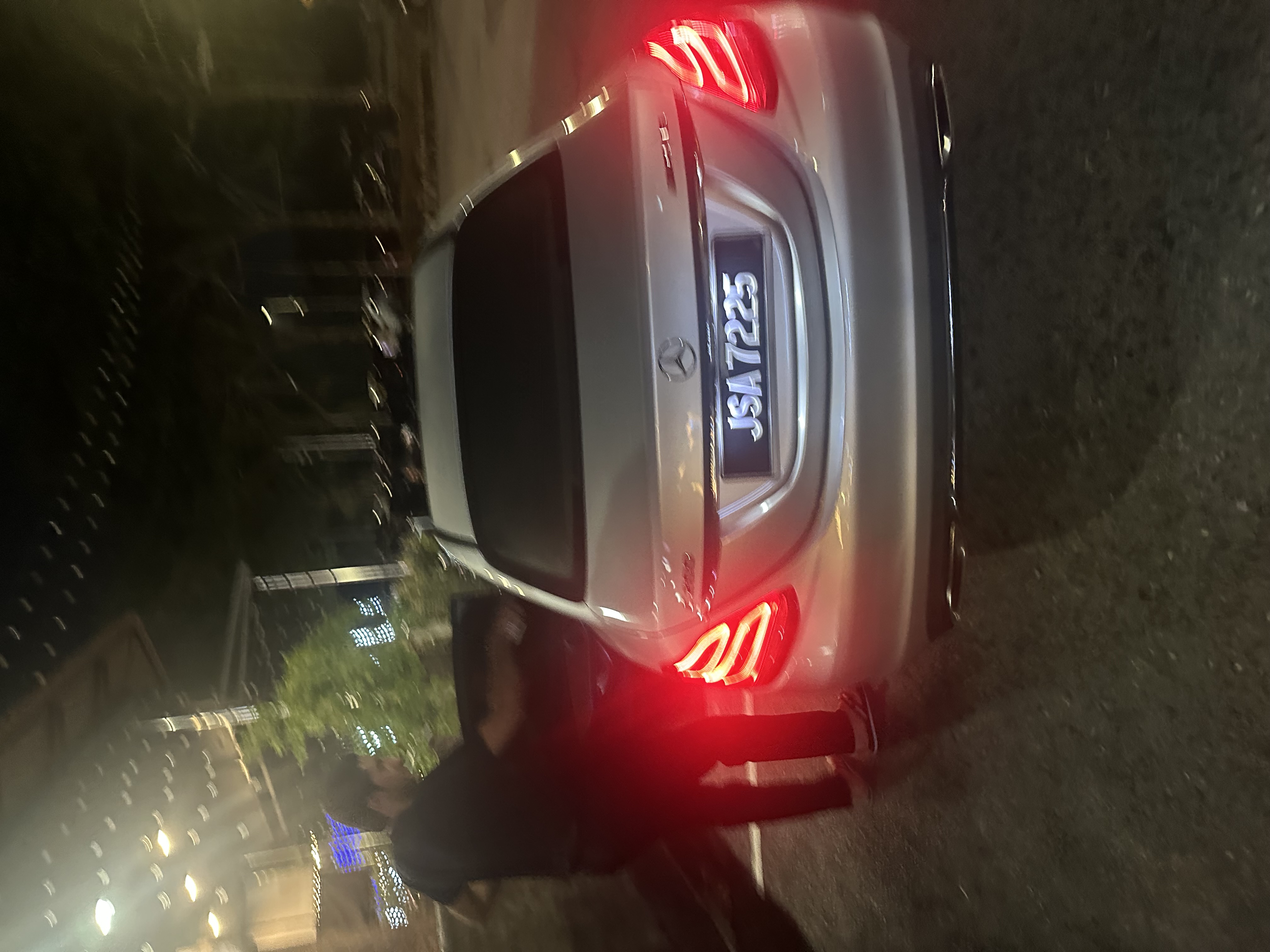 Night arrival in Johor Bahru — car with Johor plates JSA 1725
