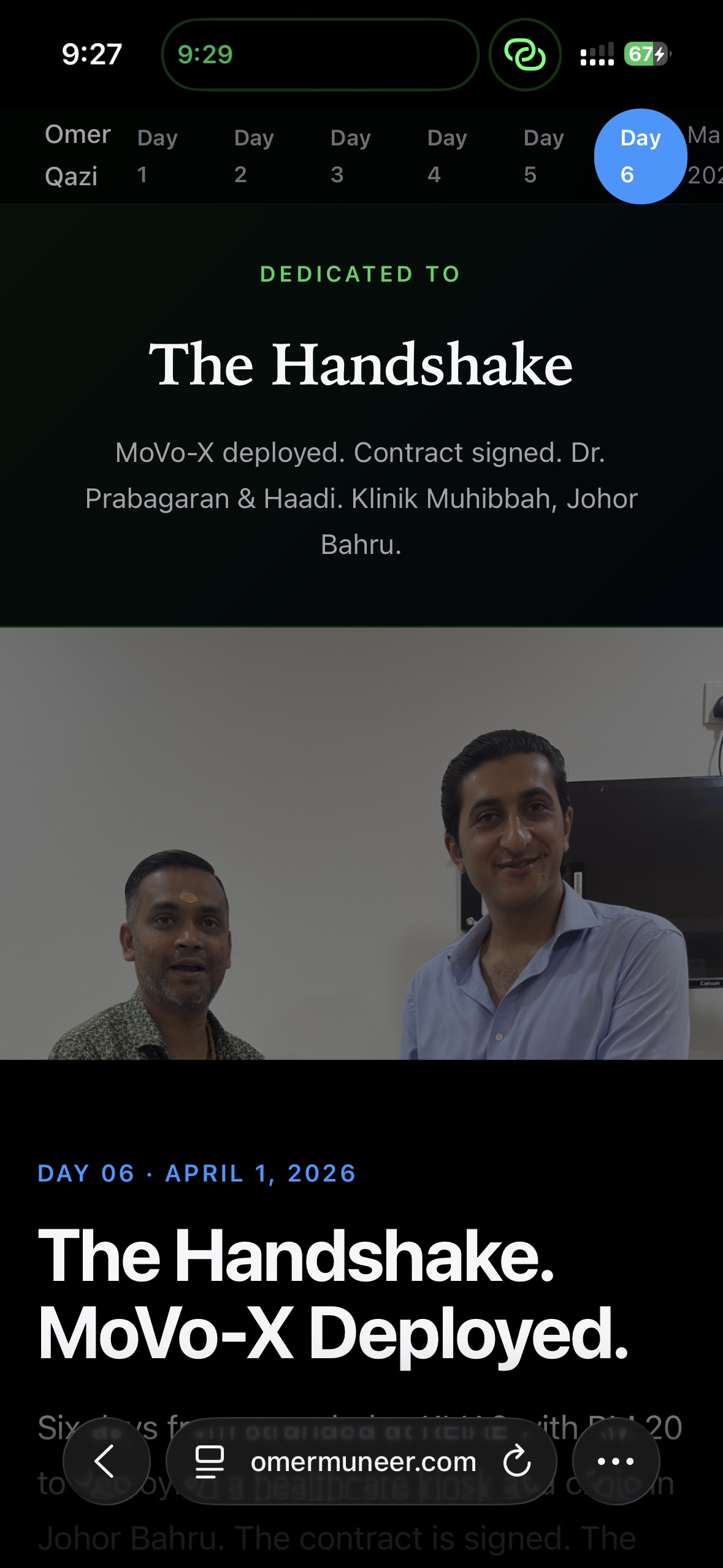 Admin viewing Day 6 page on his phone — Broadway reviews Broadway