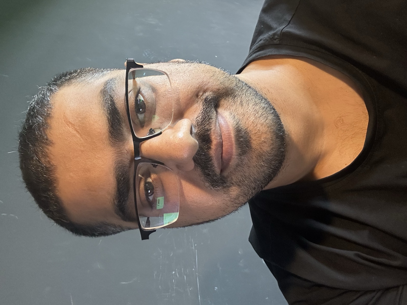 Omer selfie in black shirt, serious face, Day 9 in Johor Bahru