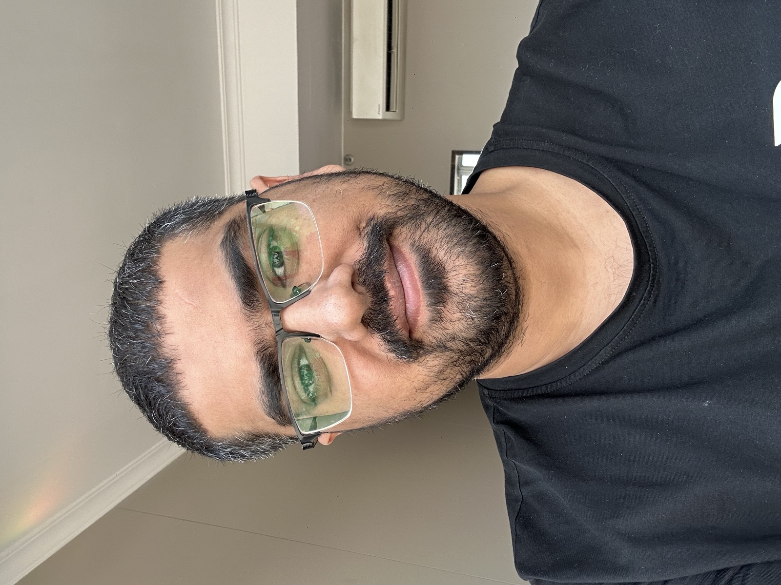 Admin selfie in room — April 14