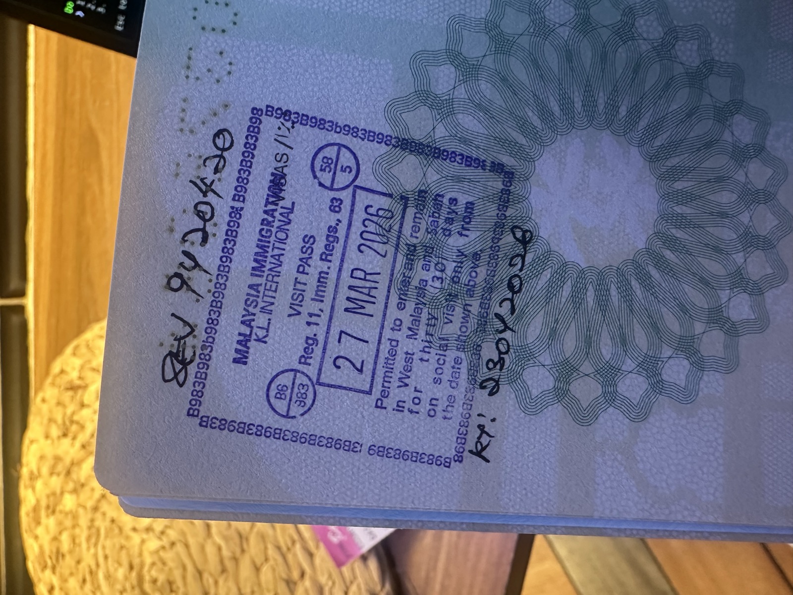 Malaysia immigration stamp