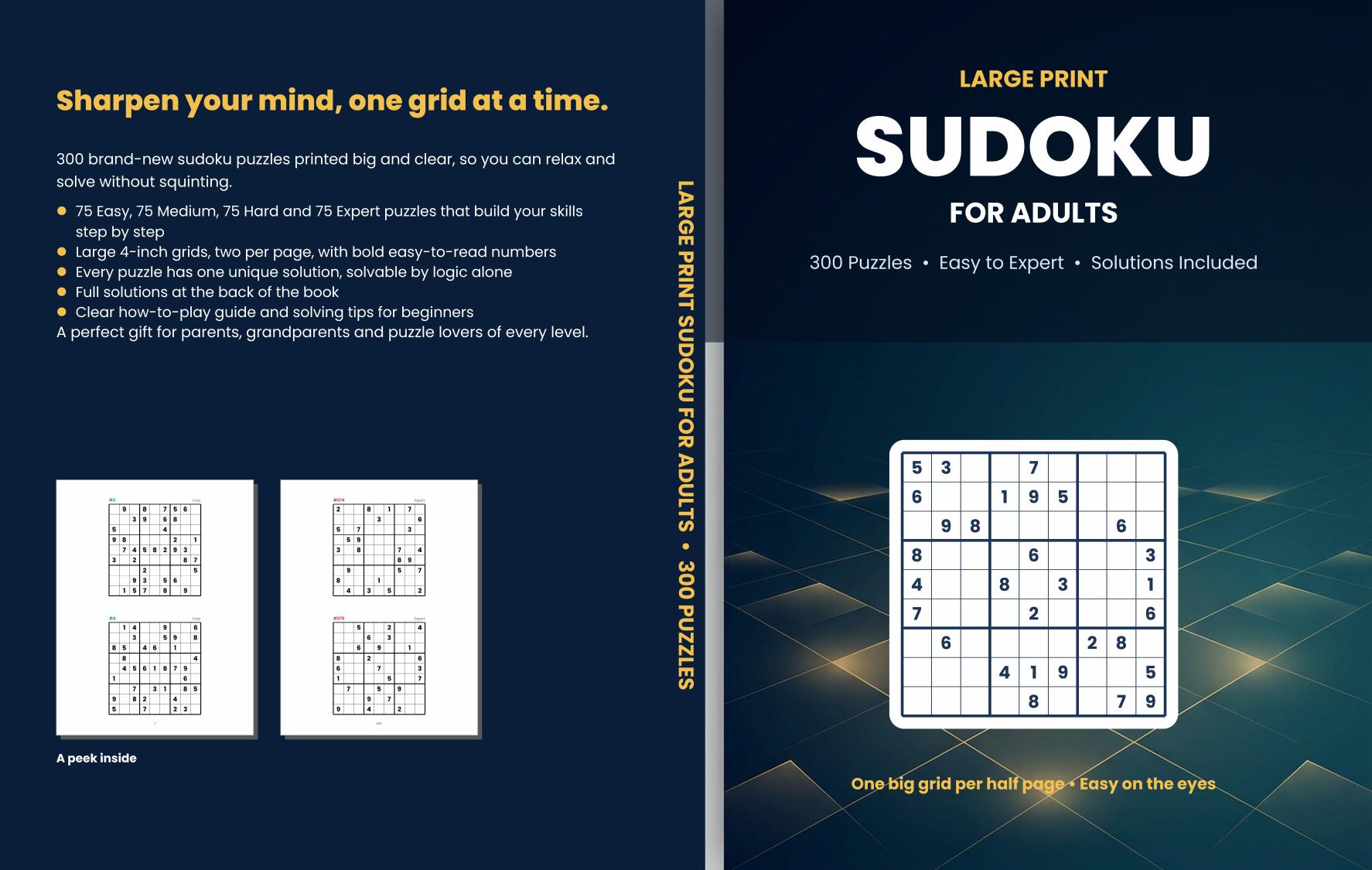 Large Print Sudoku for Adults cover