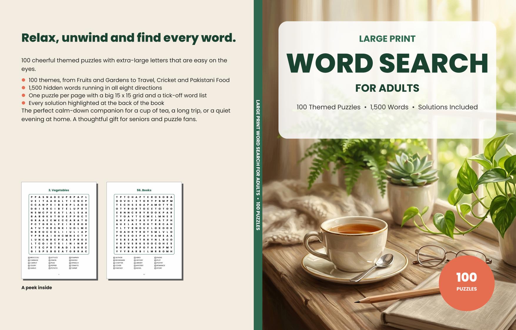 Large Print Word Search for Adults cover
