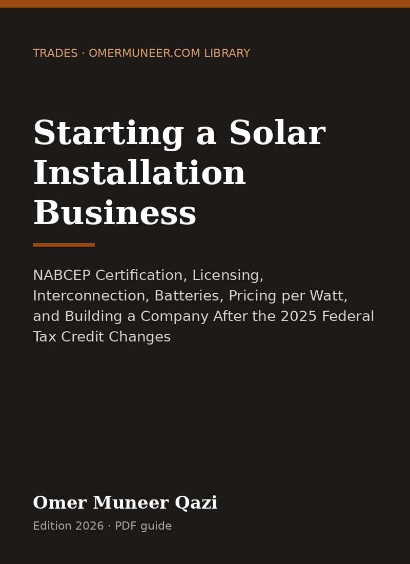Cover of Starting a Solar Installation Business
